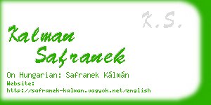 kalman safranek business card