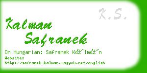 kalman safranek business card